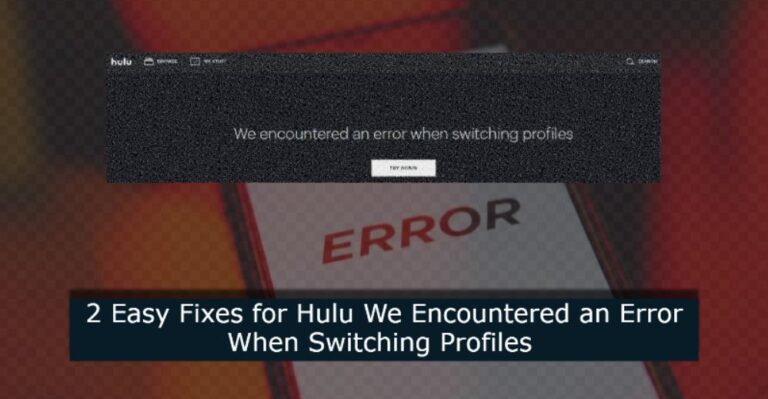 2 Easy Fixes for Hulu We Encountered an Error When Switching Profiles